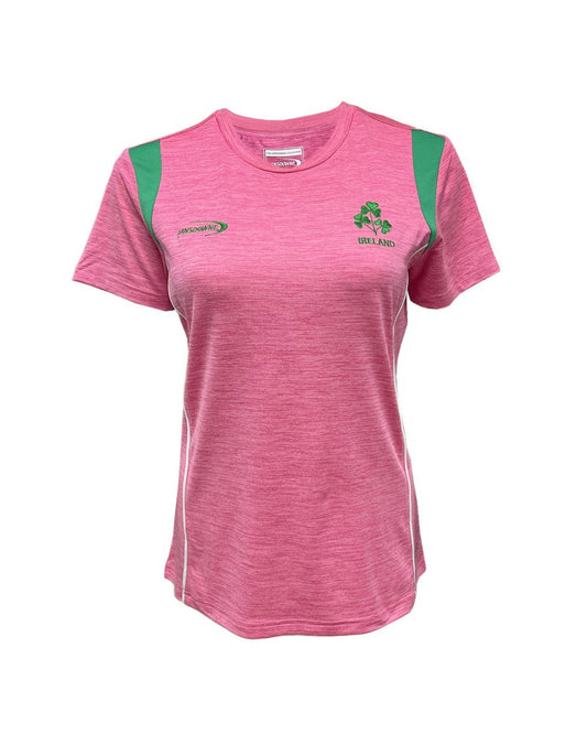 Official Womens Lansdowne Irish Crest Pink Performance Shirt