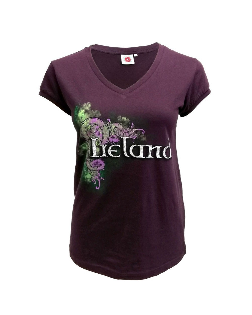 Purple Celtic Ireland ladies V-neck T-shirt